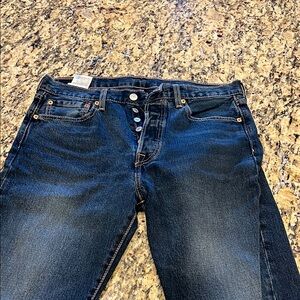 Levi Strauss Dark Blue Denim 501 button fly men’s Jeans 32X32